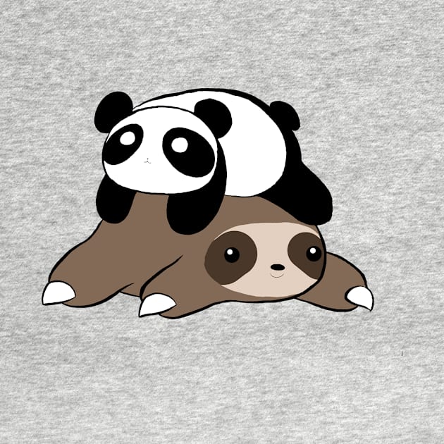 Little Sloth and Panda by saradaboru